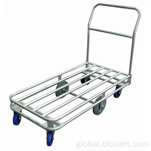 Flatbed Push Cart Foldable Logistics 6 Wheels Warehouse Cart Manufactory